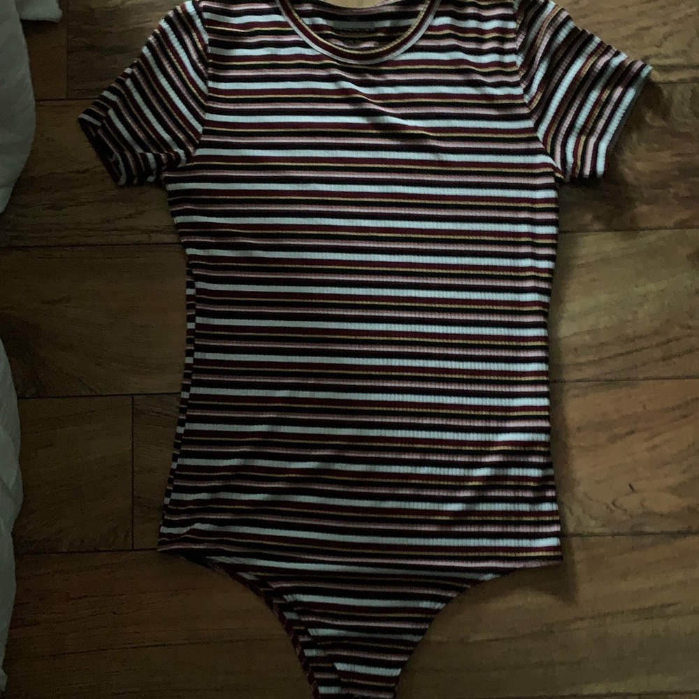 bodysuit, hollister, stripes, medium, slim